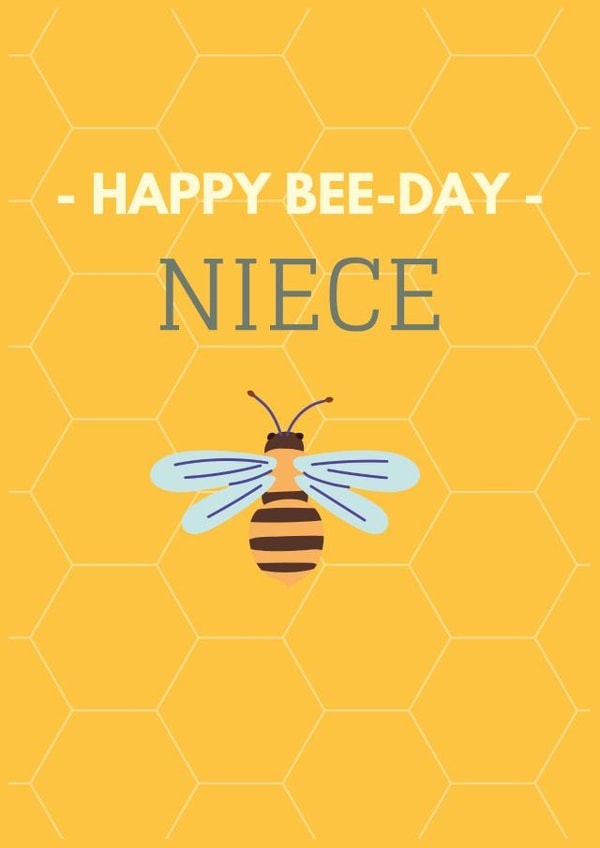 niece bee birthday card created by ERC Design