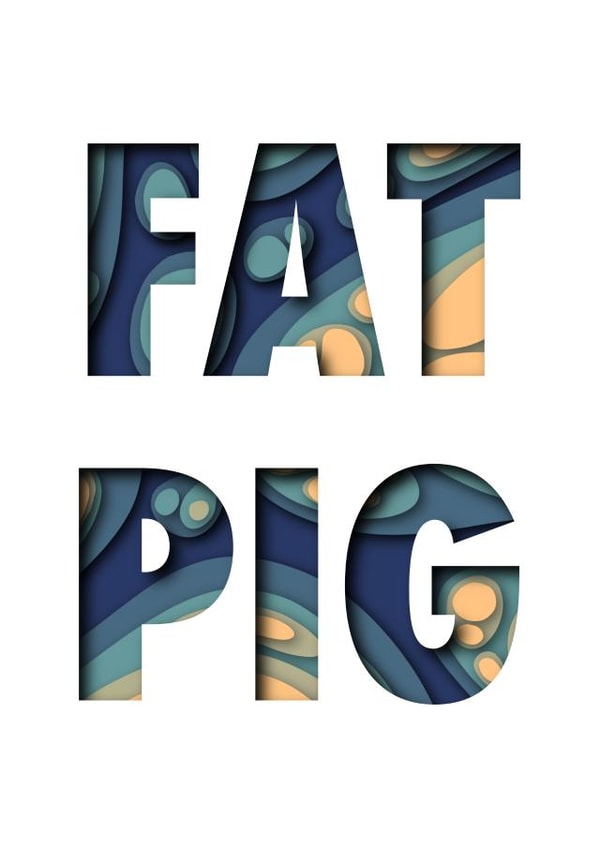 Fat pig birthday card created by Ethan Dean