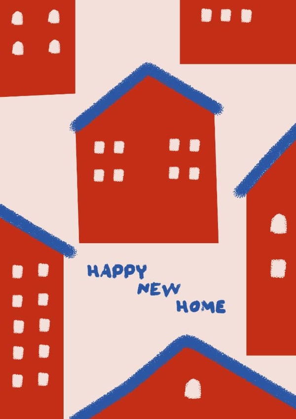 Houses Happy New Home Illustrated Card created by Betiobca