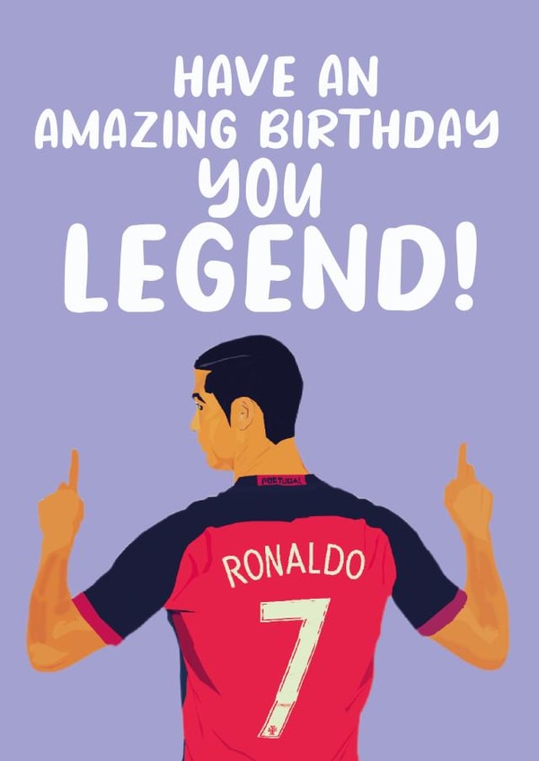 Cristiano Ronaldo football Birthday card created by Kwirk Cards