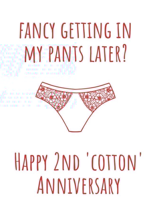 Second Anniversary - Funny Rude Cotton Pants created by A Bee's Designs