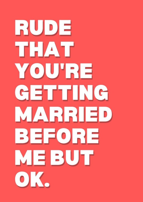 Rude... Wedding card - Jokey wedding card created by Sundiva Designs
