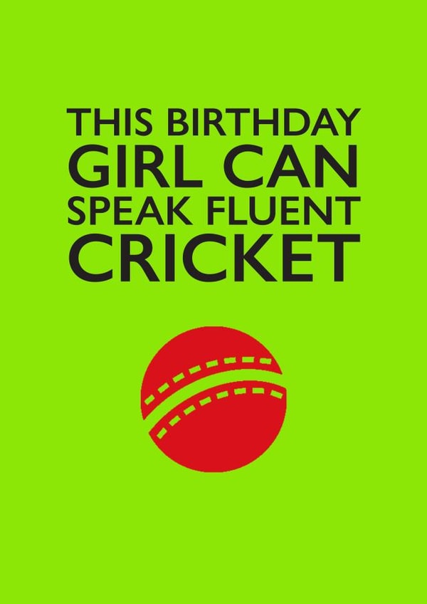 Cricket for Girls Birthday Card created by PEA GREEN PRINTS