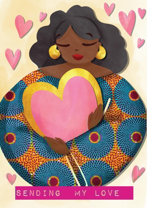 Sending My Love, Well Wishes Card created by Aziza Illustrates