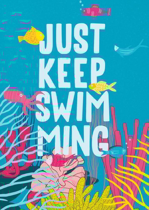 Just Keep Swimming card created by Pecan Creations