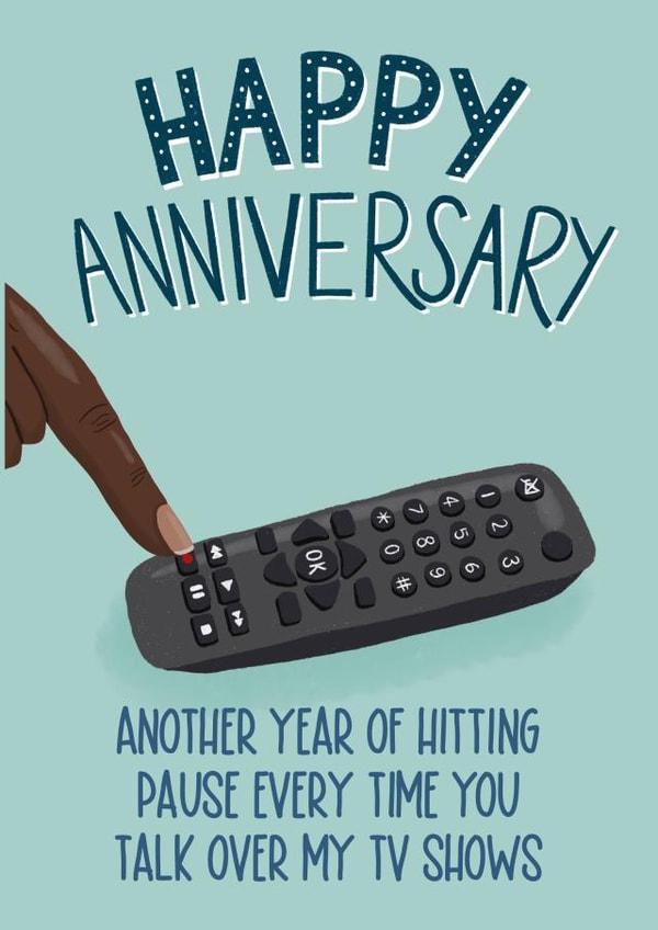 Pause button anniversary card created by Silky Rose Design