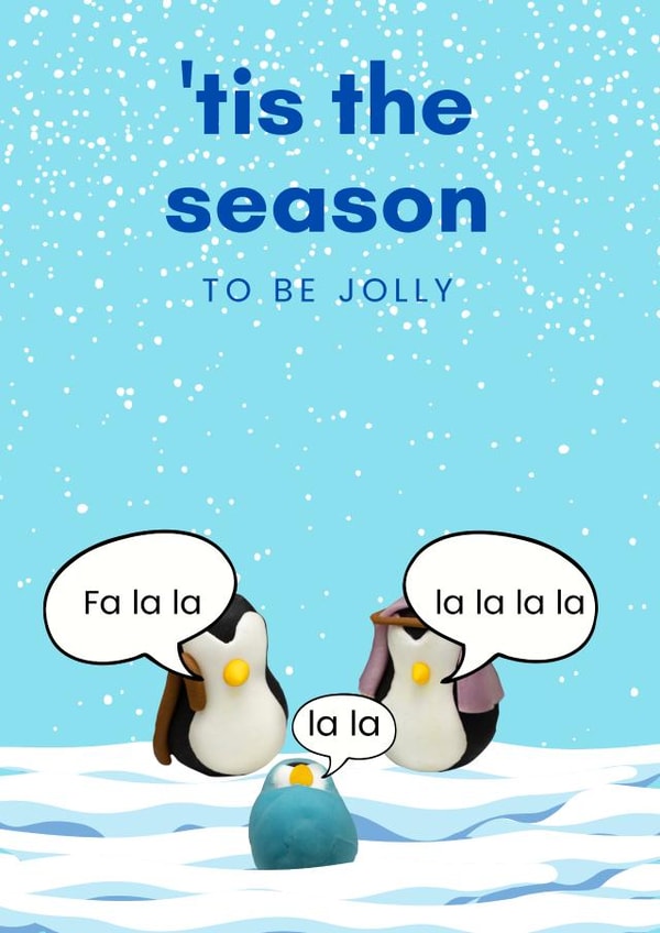 ‘tis the season to be jolly with the penguin nativity  created by Julia Cafferkey