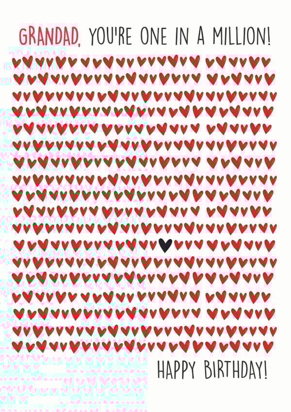 GRANDAD, YOU'RE ONE IN A MILLION! HAPPY BIRTHDAY created by The Boy and the Bear