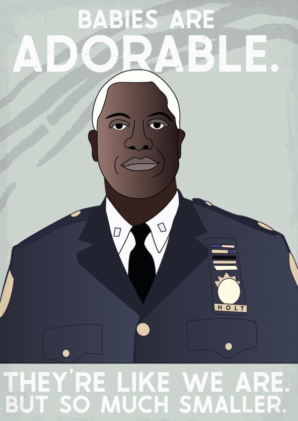 Captain Holt Brooklyn nine-nine new baby card created by @punbelievable