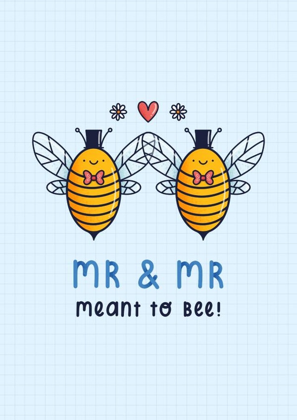 Mr & Mr Meant to Bee Wedding Card created by Joanne Hawker