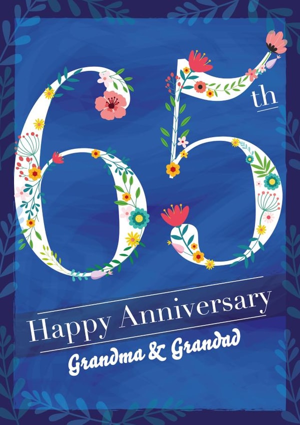 Floral 65th Anniversary for Grandparents created by Yeti Design