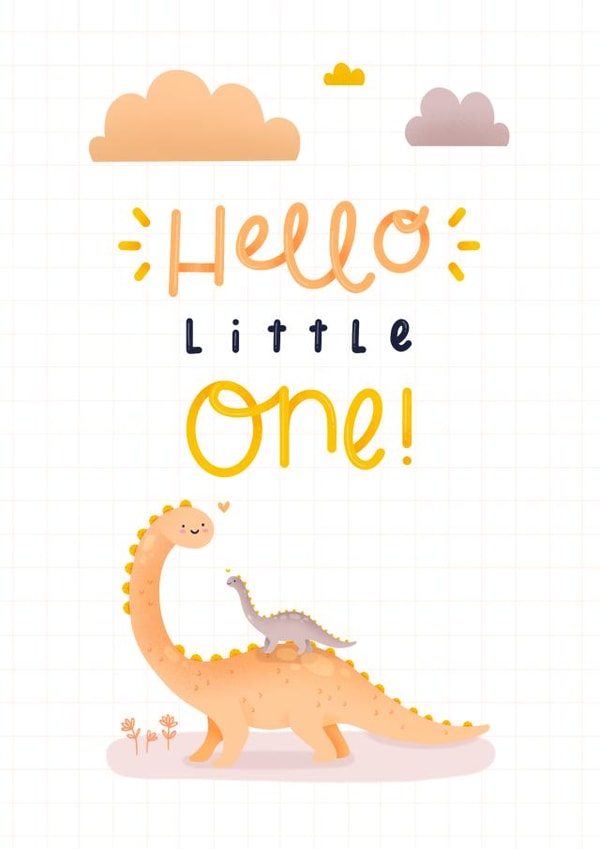 Hello Little One New Born Baby Congratulations Card created by Joanne Hawker