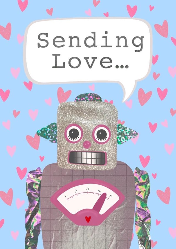 Cute but awkward love robot created by PearlyPea 