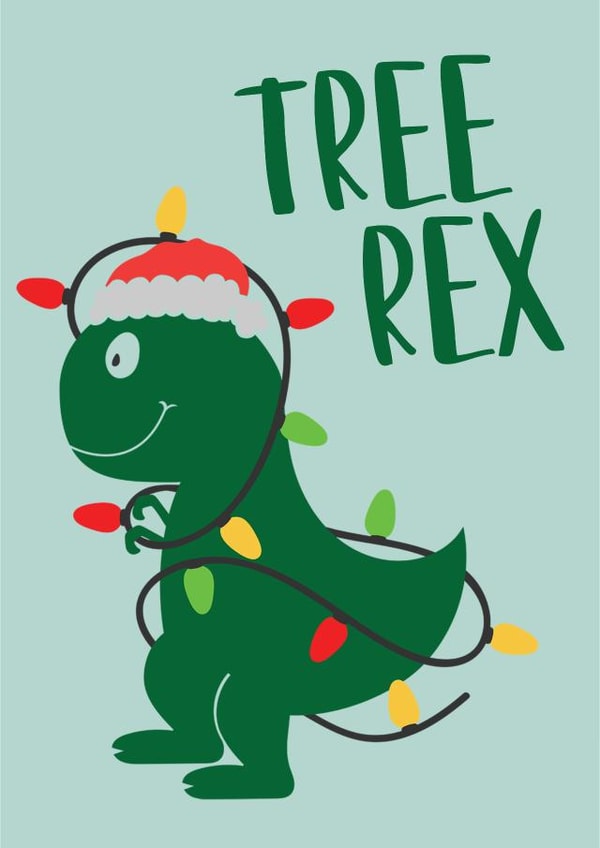 Tree Rex dinosaur Christmas card created by Prints With Personality