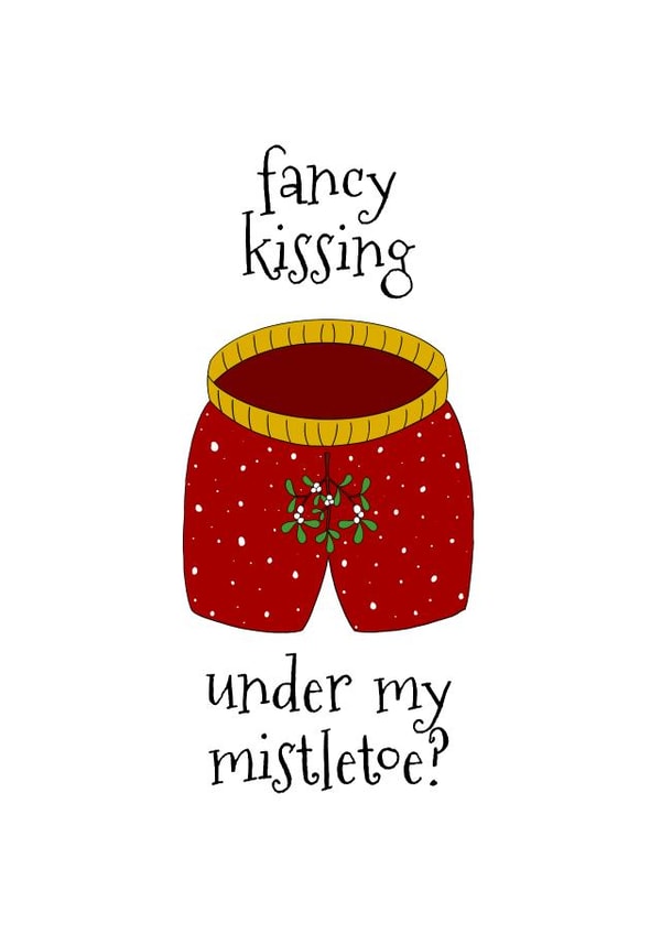 Cheeky Christmas card for your wife or girlfriend created by Chibi Chi Designs