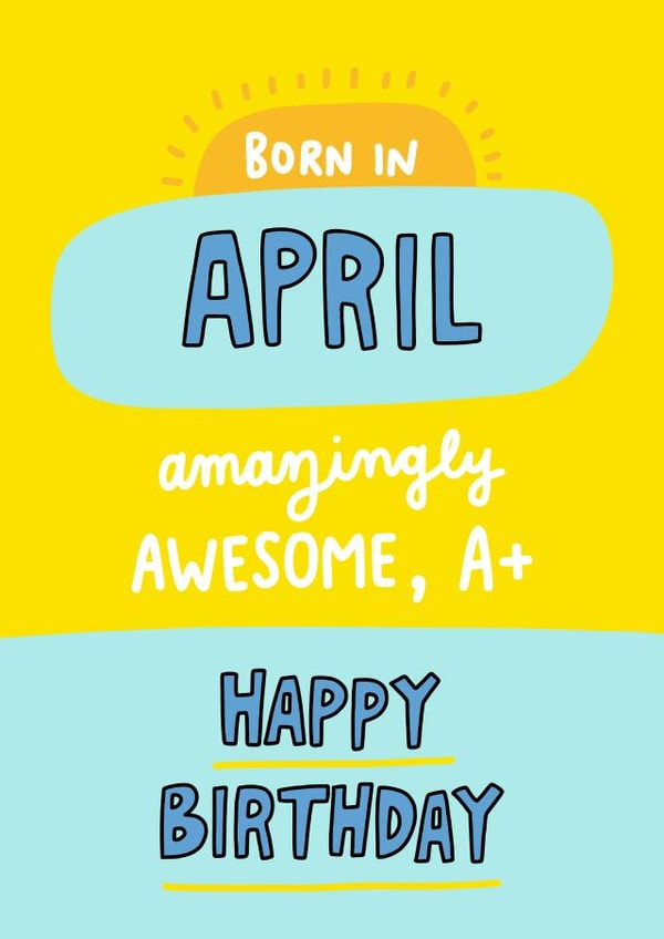 Born in April Birthday Card | thortful