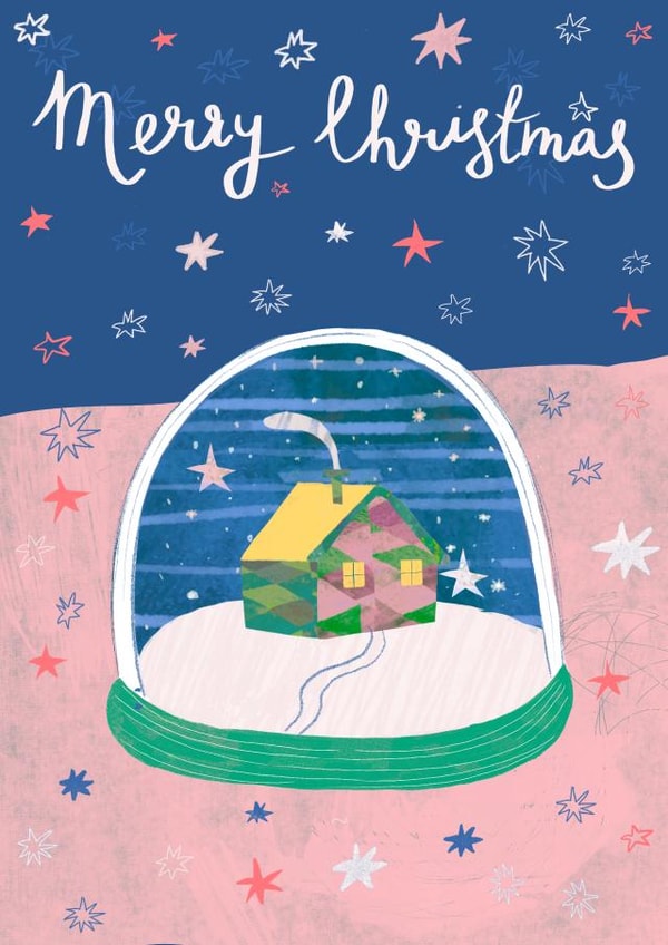 snowy house inside a crystal ball created by Kamilya Panina