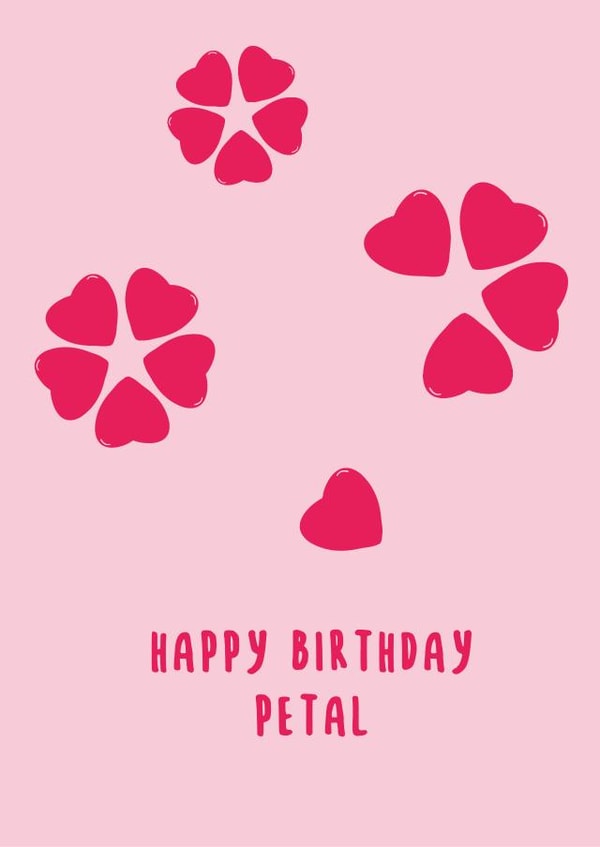 Happy Birthday petal card created by Sean Cullen