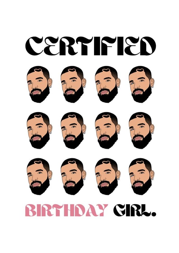 Fun Birthday Card - Drake - Certified created by Keepseyshop