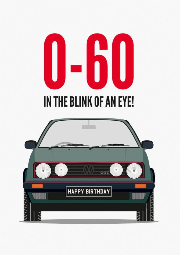 60th Birthday Card Classic Car created by Diva Doodle Designs