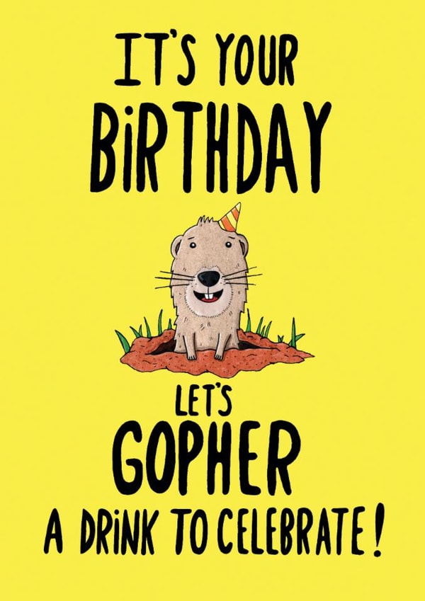 Gopher a Drink created by Martyn Scribbler Illustration