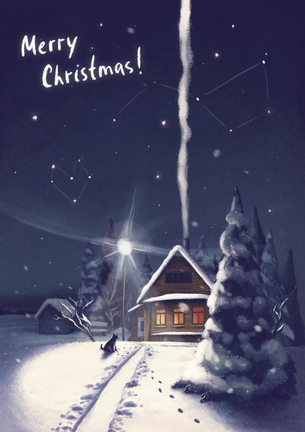 Christmas card created by Zhenya Lyapina