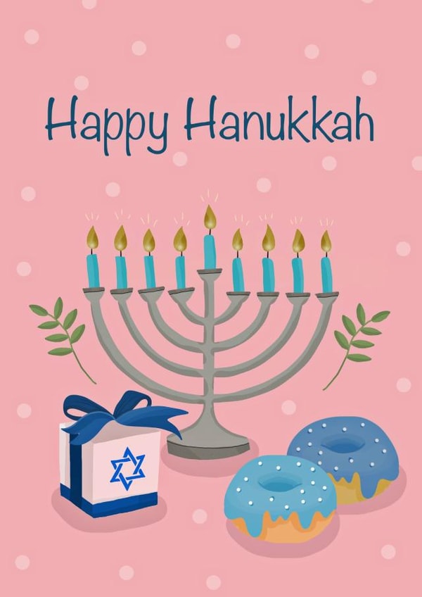 Happy Hanukkah card created by Olga Kondyleva