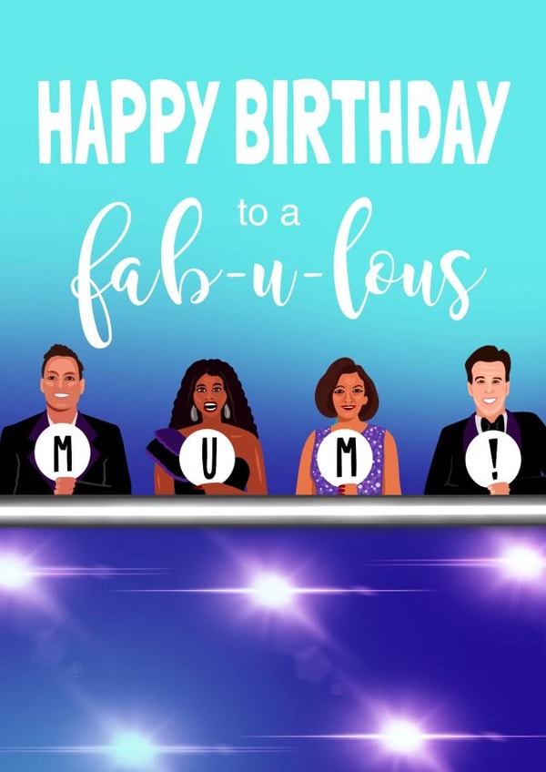 Cute Birthday Card - Mum - Strictly Come Dancing - Happy Birthday To A Fabulous Mum created by Running with Scissors