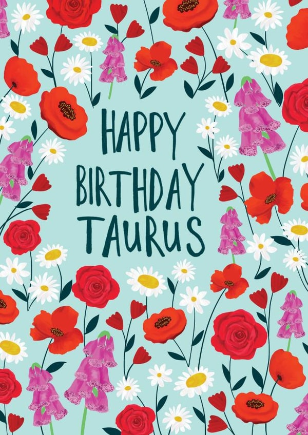 Happy Birthday Taurus Floral Zodiac Card created by Marie Wilkinson