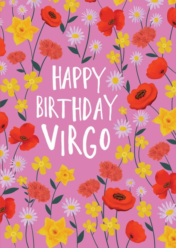 Happy Birthday Virgo Floral Zodiac Card created by Marie Wilkinson
