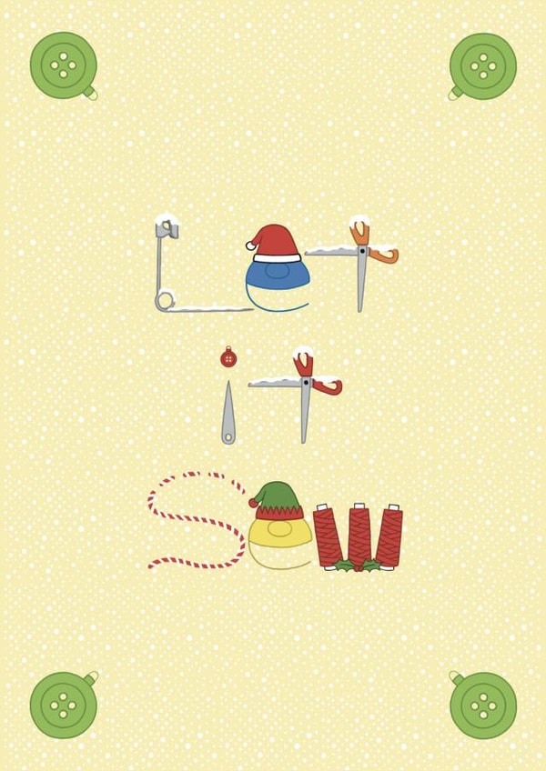 Christmas Sewing card created by @hairheadsart