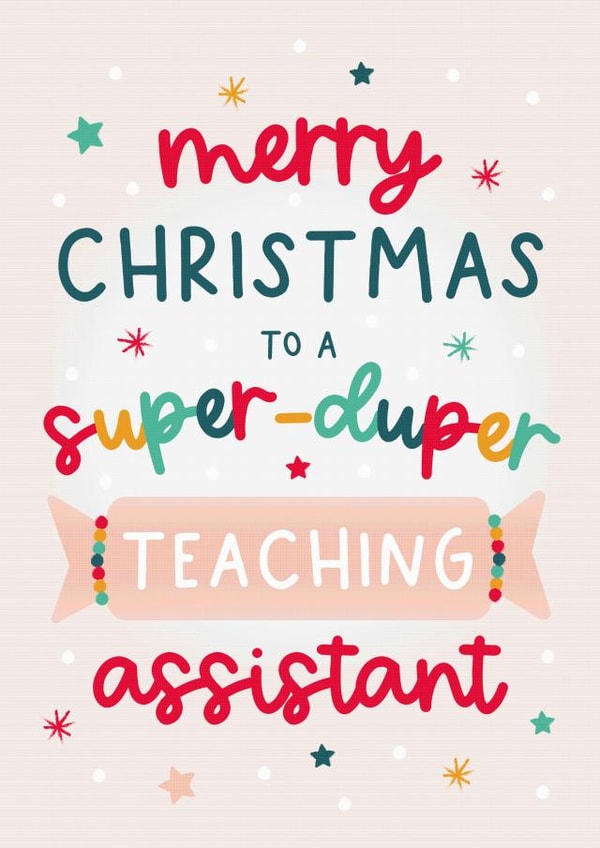 Cute Christmas Cracker Teaching Assistant Card created by The Pattern Press