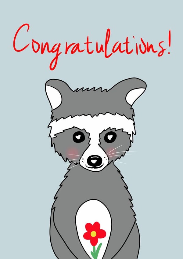 Raccoon congratulations card created by DigitalartAM