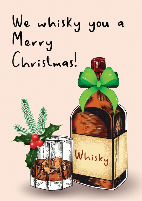 Whisky Pun Merry Christmas Card created by Amy Florence Design