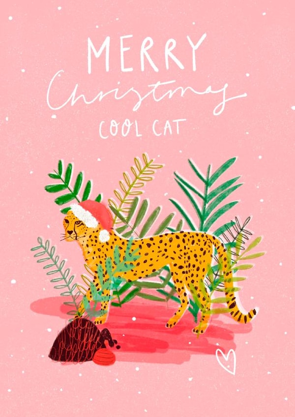 Cool Cat Cheetah Merry Christmas Card created by Nicola Scott