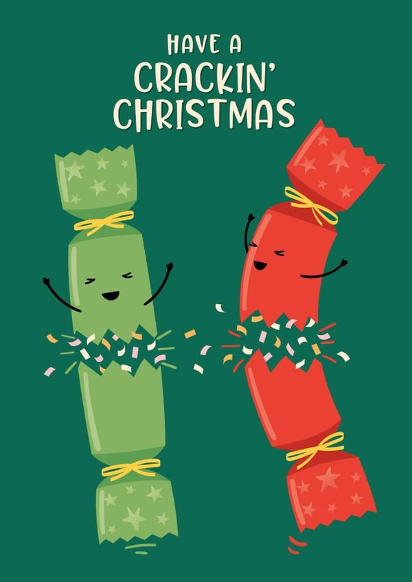 Funny Christmas Card - Crackin' Christmas - Pun - for her - for him created by Macie Dot Doodles