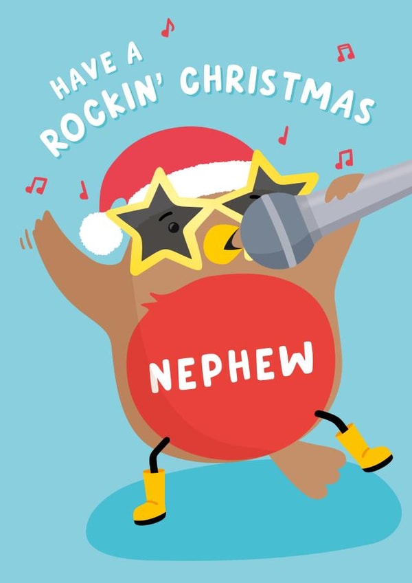 Rockin Robin Nephew Christmas Card created by Macie Dot Doodles