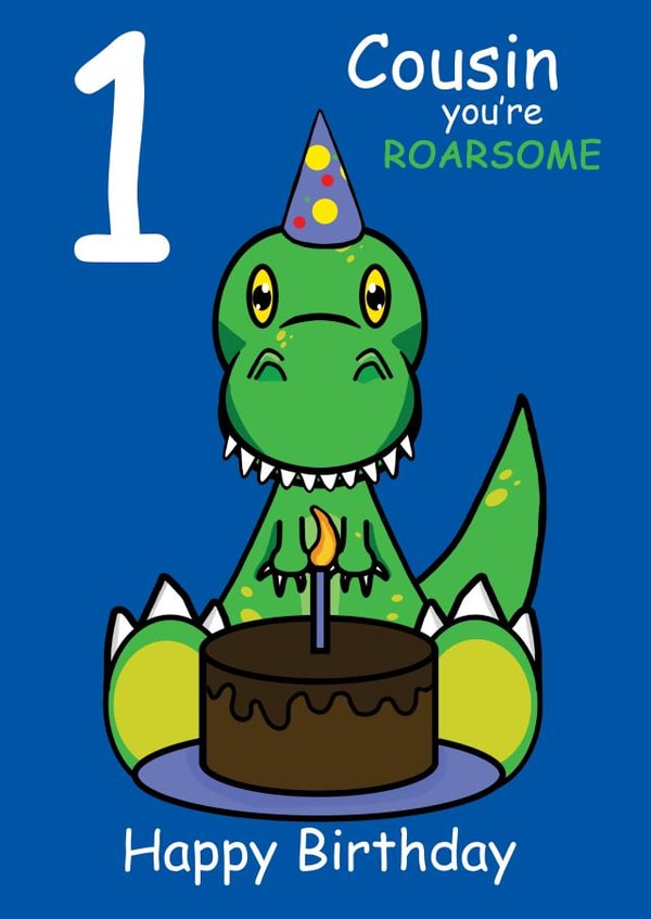 Roarsome Cousin 1st Birthday Card created by @Cupsie's Creations