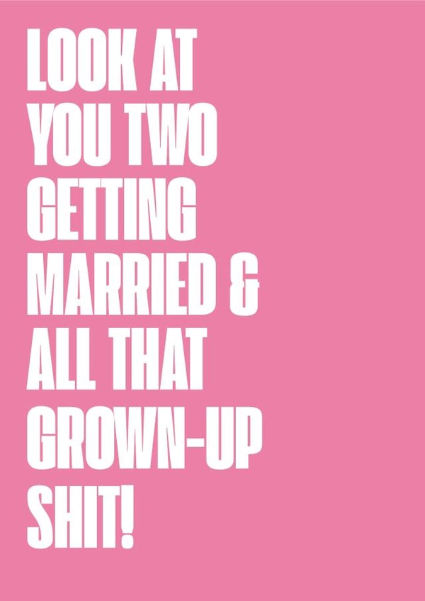 Funny Wedding Card - Grown Up and Married created by Blueberry Nell
