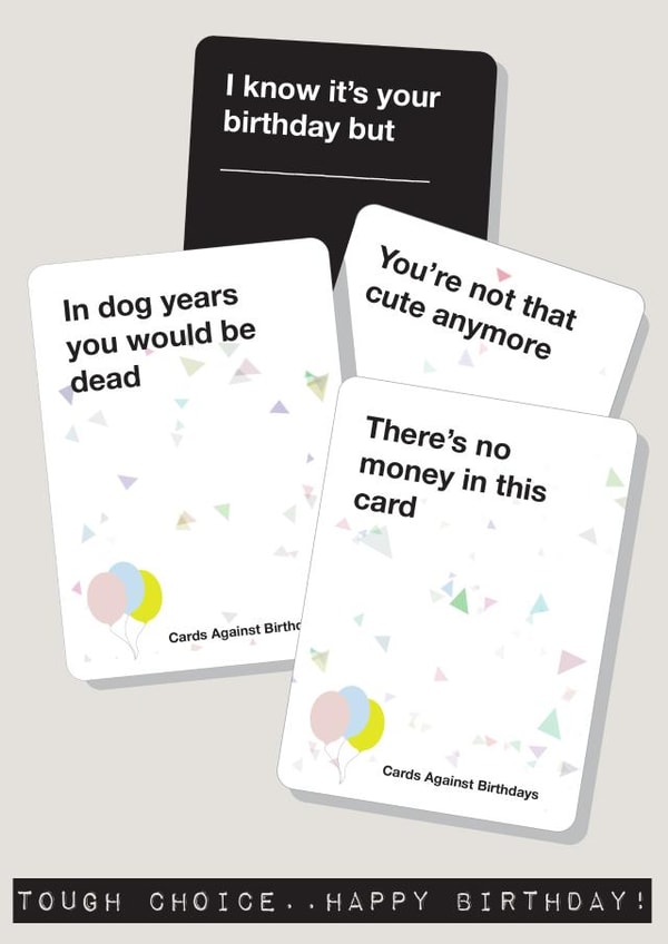 Cards Against Birthdays - Standard Birthday Card created by Replay Prints