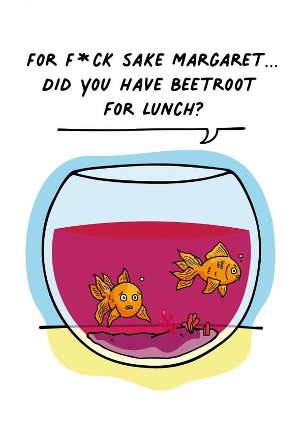 funny goldfish birthday card created by Huxters