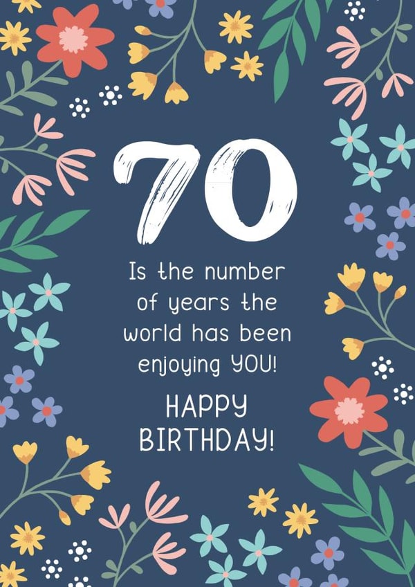 70 Years Enjoying You Birthday Card created by Design By Day