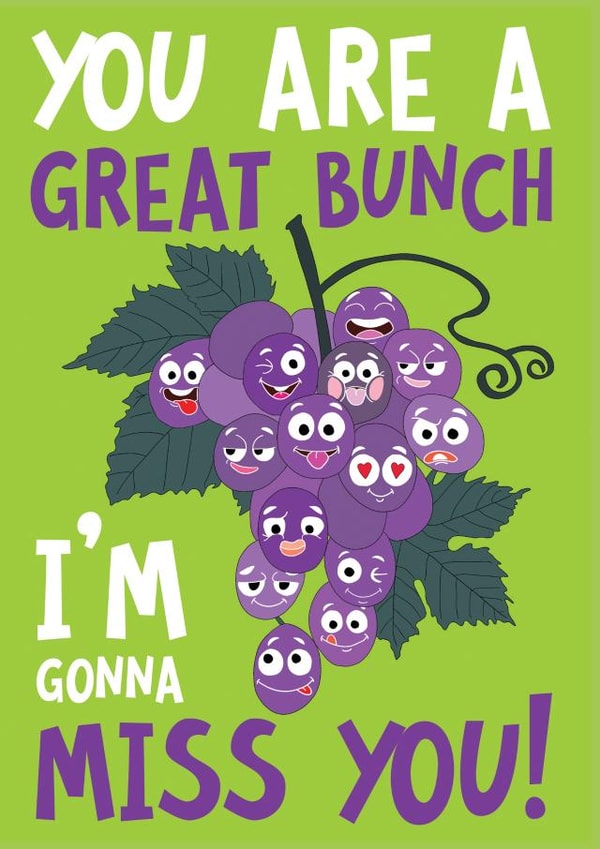 Fun Leaving Card I'm Gonna to Miss You created by @WittyTickles