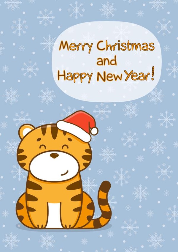 Happy Christmas and New Year from Tiger created by da_natasha_art