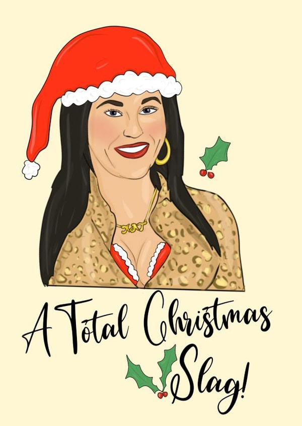 Kat Slater Total Slag Christmas card created by Suzie Shambles Design