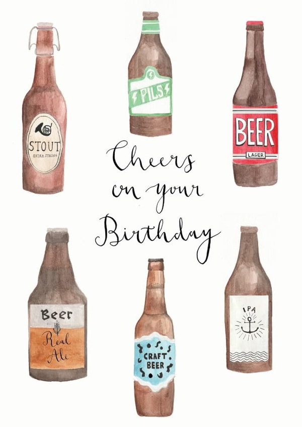 Cheers on your Birthday Beer Card created by Sage and Hart