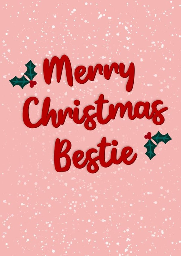 Pretty merry Christmas bestie card created by The Girl Next Draw Cards