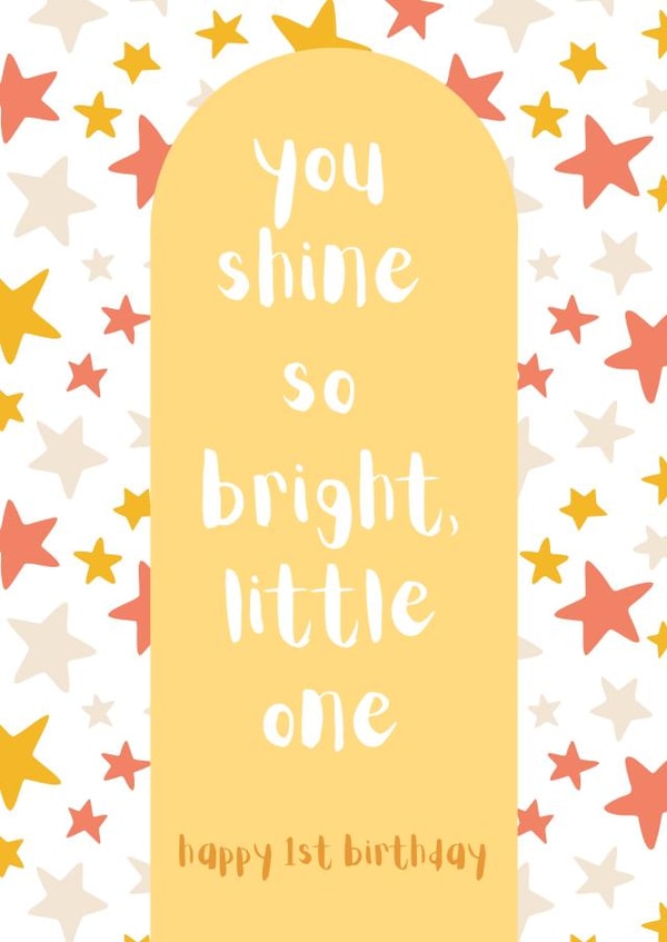 1st Birthday shining star card created by Alina Designs