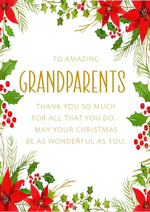 Traditional Poinsettia Christmas Card for Grandparents created by PMPrinted