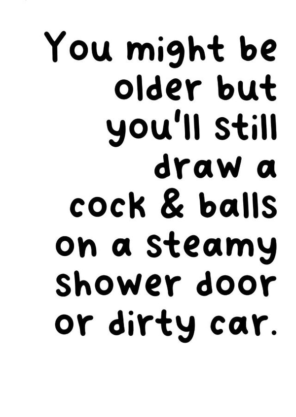 Draw cock and balls birthday card. created by Huxters